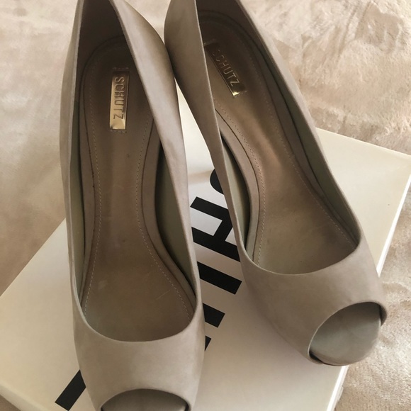 NWT Schutz Sommer Suede Peep Toe Platform - Picture 3 of 7